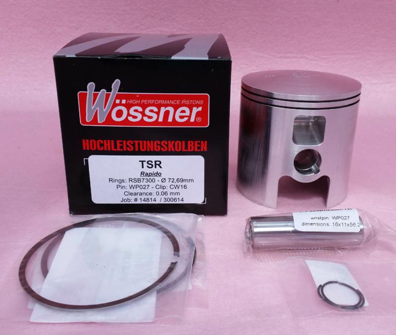 72.75mm Wossner Piston Kit
1mm Rings Forged Piston 14814
Note:73mm Rings Need Gapping